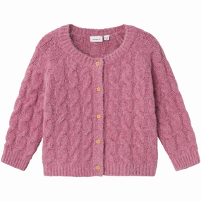 Name It Mauve Orchid Salille Knit Cardigan Exclusive Sought-after