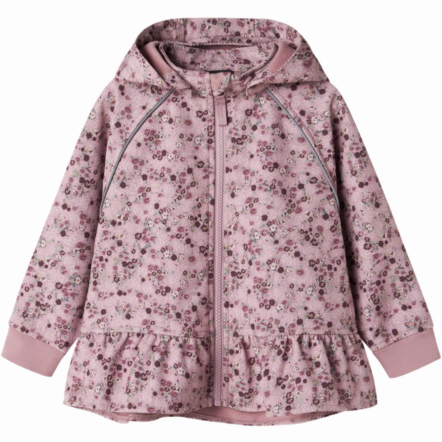 Name It Mauve Shadows Alfa08 Softshell Jacket Flower Embroidery Cuff