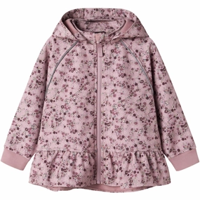 Name It Mauve Shadows Alfa08 Softshell Jacket Flower Embroidery Cuff