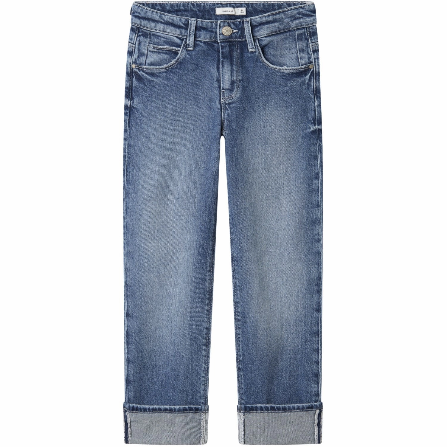 Name It Medium Blue Denim Nkfrose Straight Fold Jeans 4224-Az Noos Timeless Worldwide
