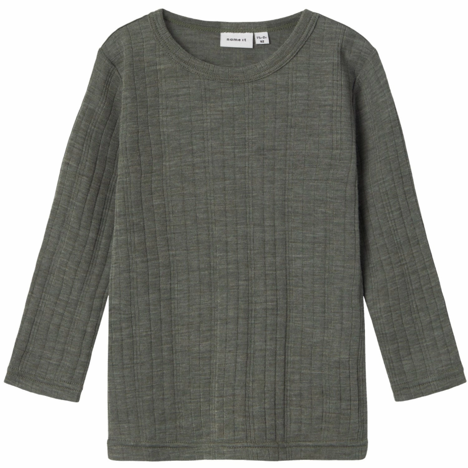 Name It Mulled Basil Wang Wool Needle Blouse Solid Noos Gem Aristocratic