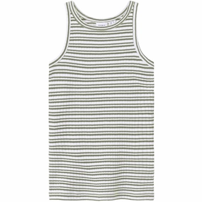Name It Oil Green Bright White Hobine Tank Top Premium Quality Global