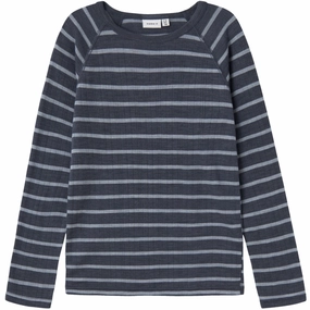 Name It Ombre Blue Wang Wool Needle Blouse Stripe Respected Leadership