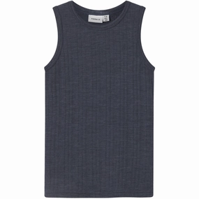 Name It Ombre Blue Wang Wool Needle Tank Top Sleek Grandiose