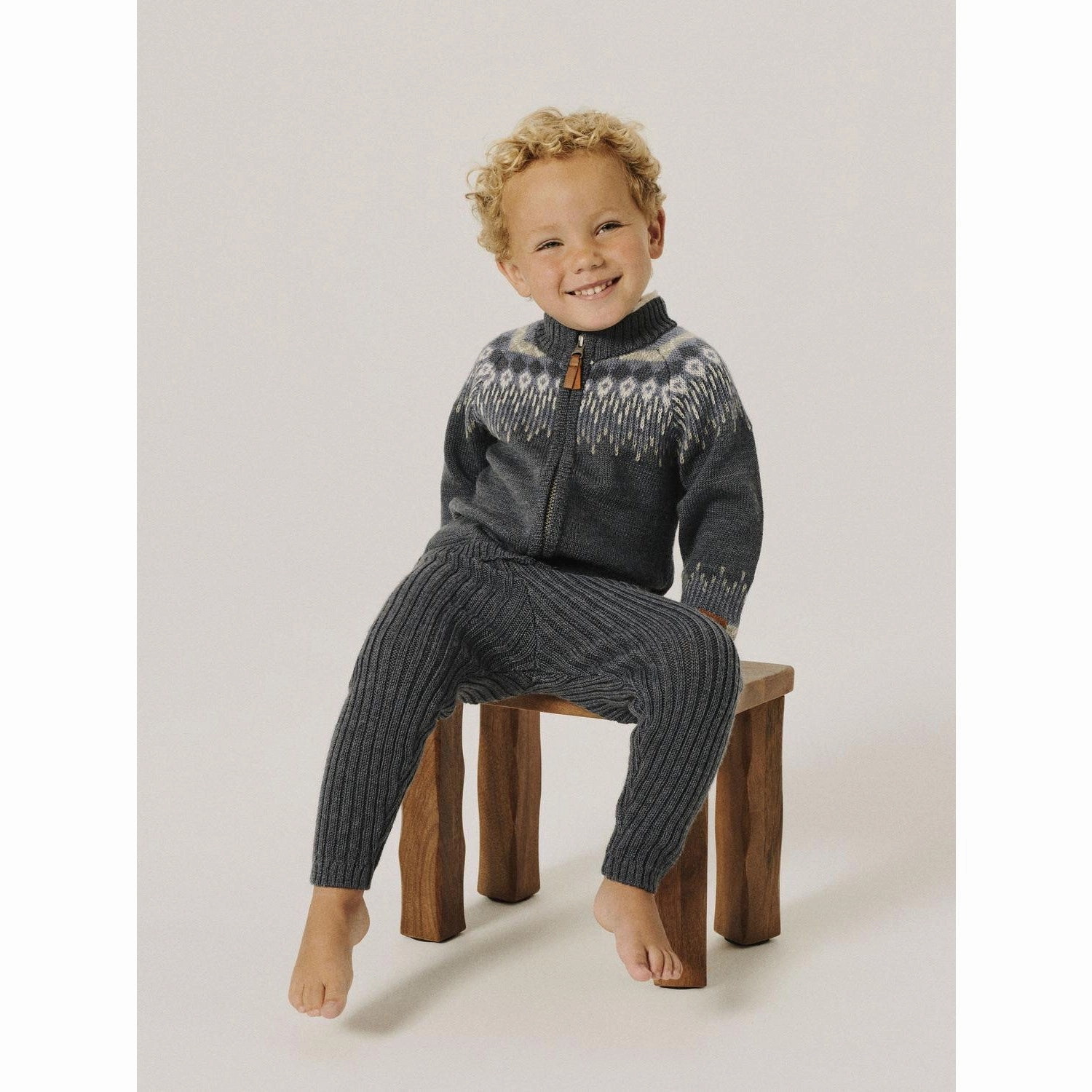 Name It Ombre Blue Wriss Wool Knit Long Johns Exceptional