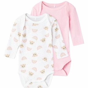 Name it Orchid Pink Teddy Print Body 2-pack Noos Contemporary Gem