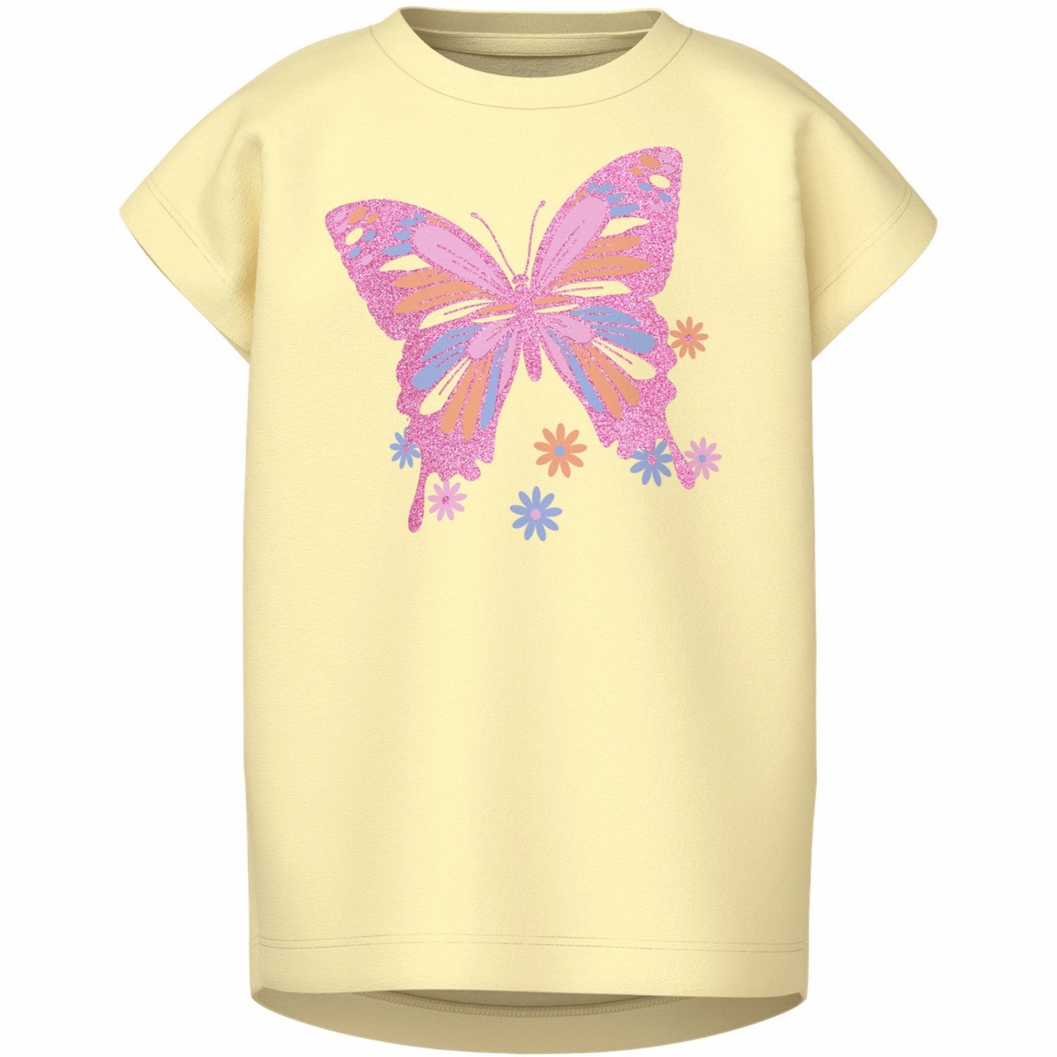Creative Name It Pastel Yellow Butterfly Violet T-Shirt Elegance