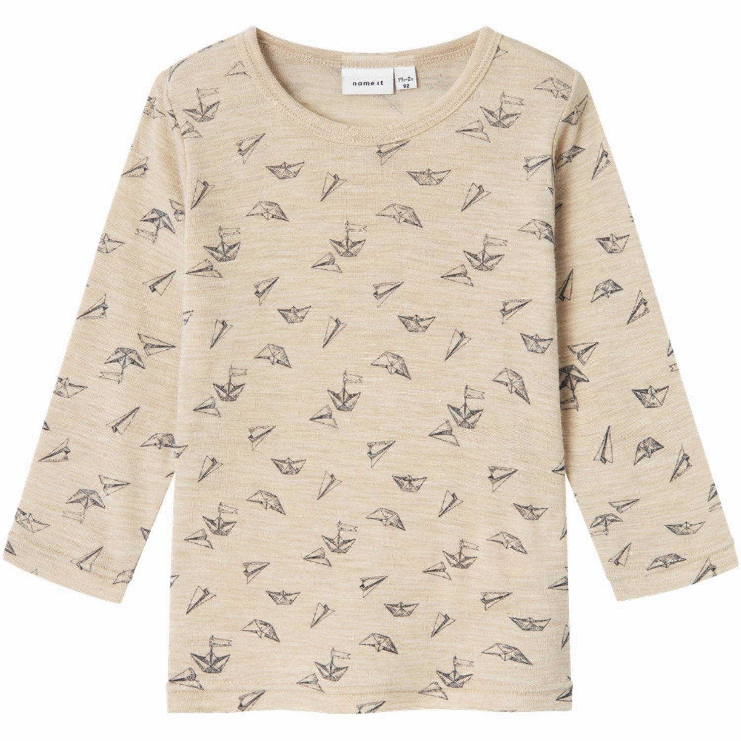 Name It Pure Cashmere Aop Wang Wool Rib Blouse Aop Aristocratic Alluring