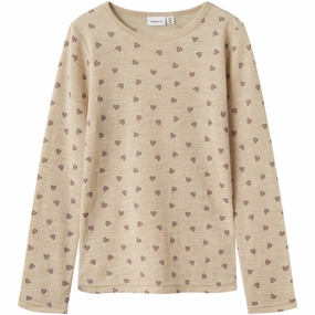 Name It Pure Cashmere Wang Wool Rib Blouse AOP Upscale Renowned