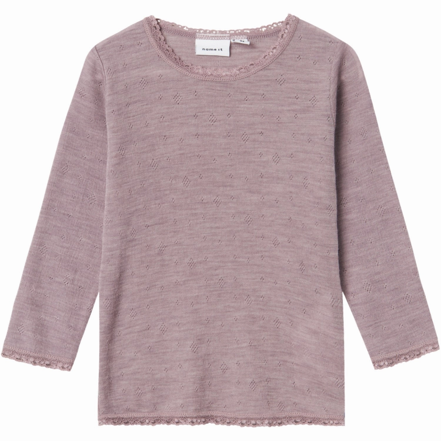 Name It Purple Dove Wang Wool Needle Blouse Solid Noos Iconic Brand Global