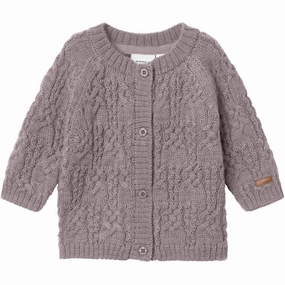 Name It Purple Dove Wrilla Wool Knit Cardigan Perfection Magnetic