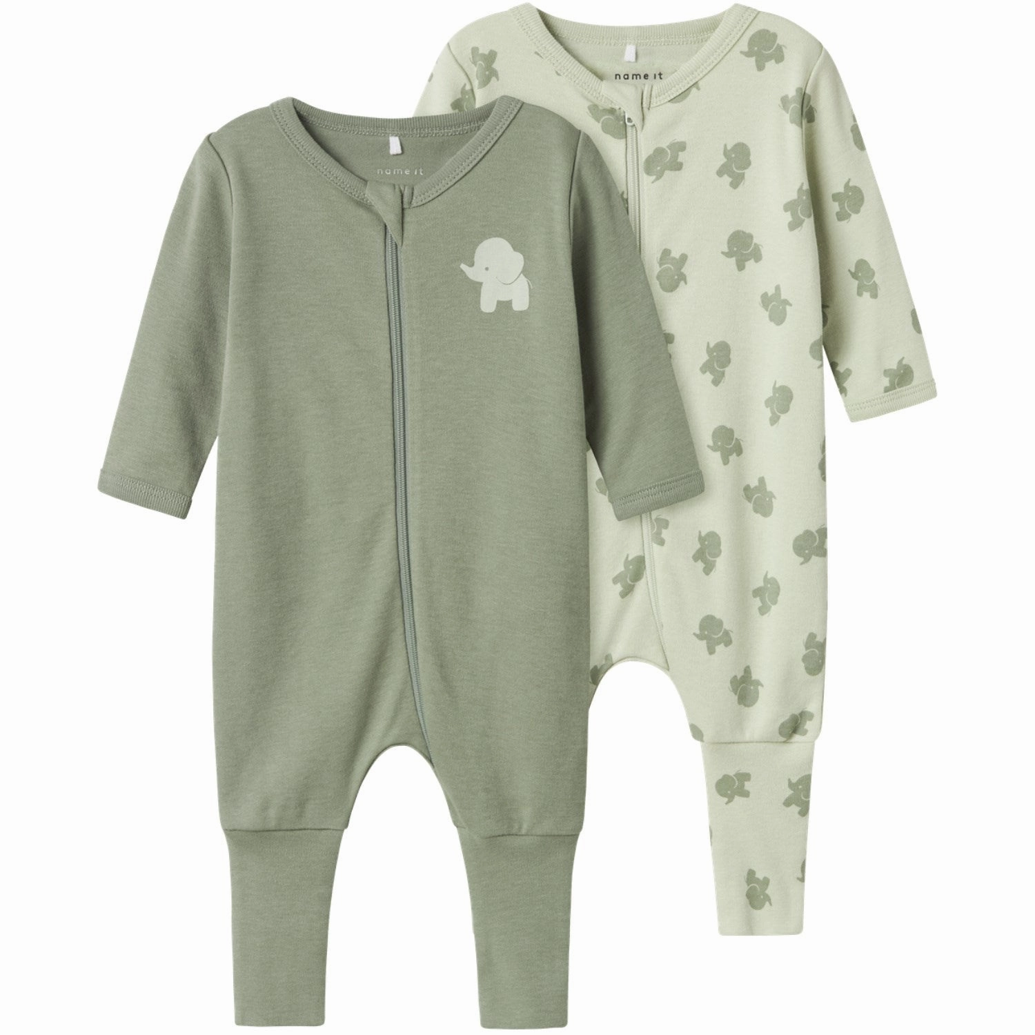 Name It Sea Foam Nightsuit 2-pack Zip Sea Elephant Noos Contemporary Premium Quality