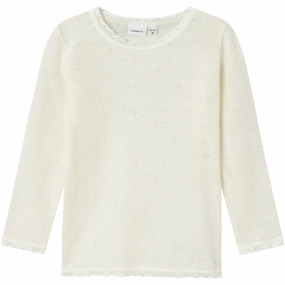 Name It Snow White Wang Wool Needle Blouse Solid Noos Sumptuous Sophisticated
