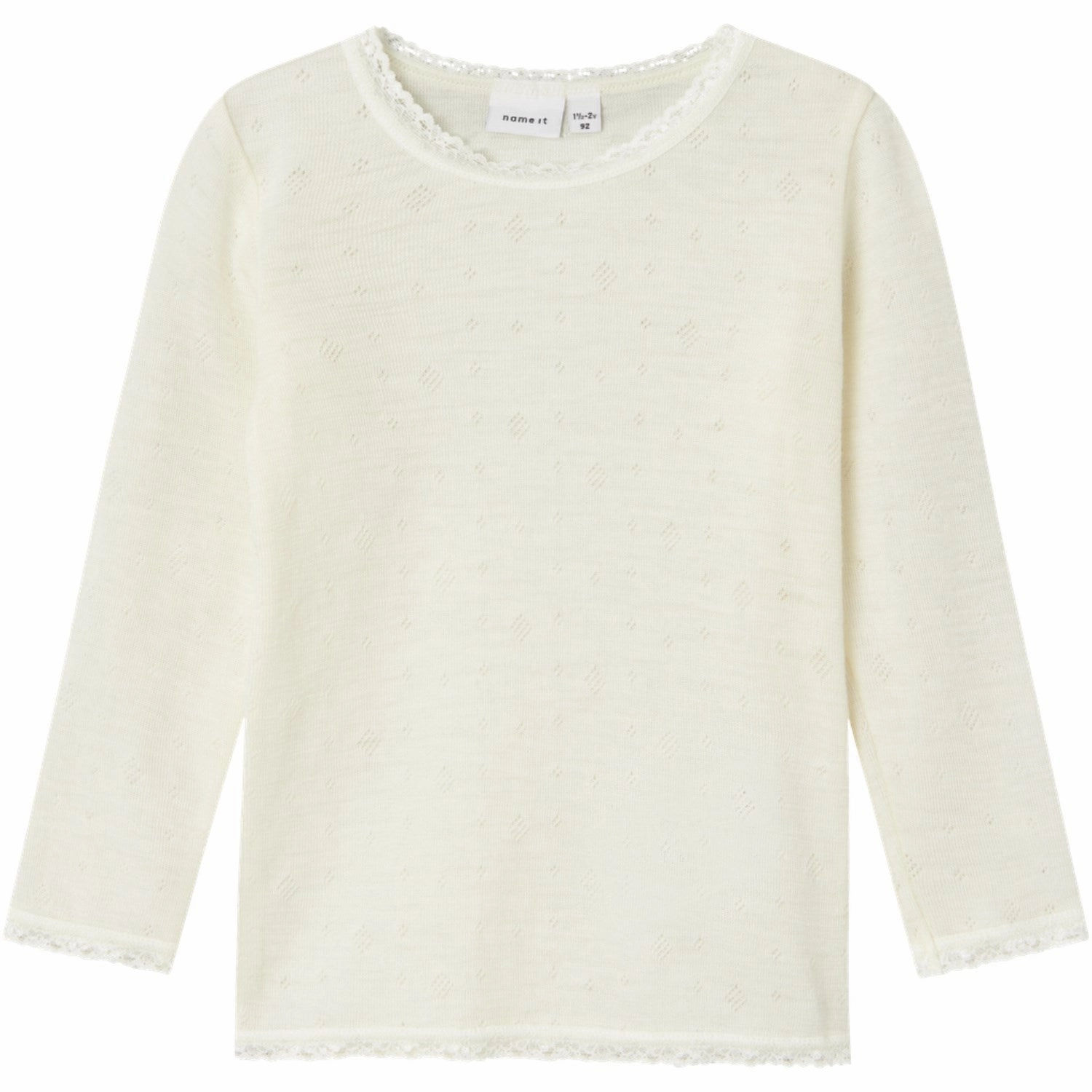 Name It Snow White Wang Wool Needle Blouse Solid Noos Sumptuous Sophisticated