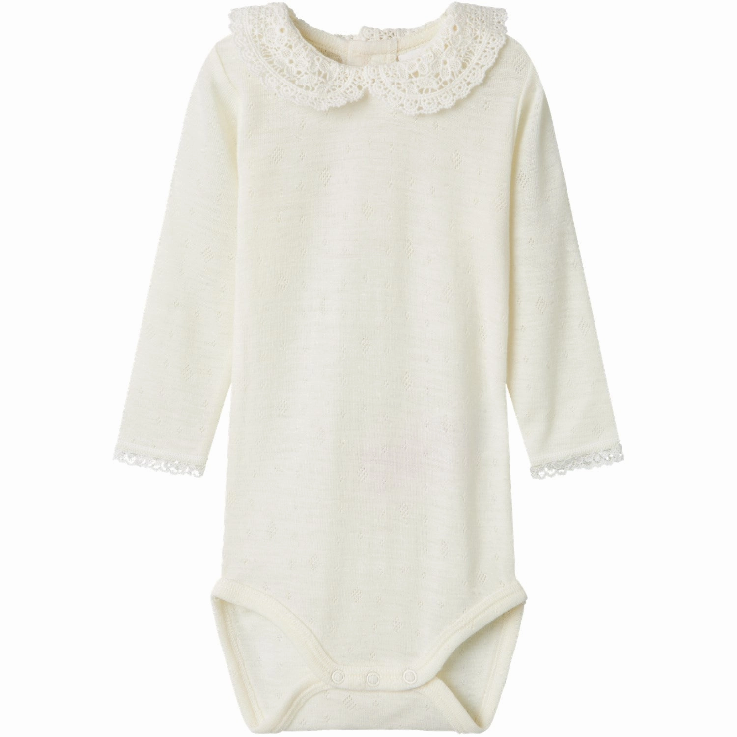 Premium Quality Name It Snow White Wang Wool Needle Body With Collar Elegant
