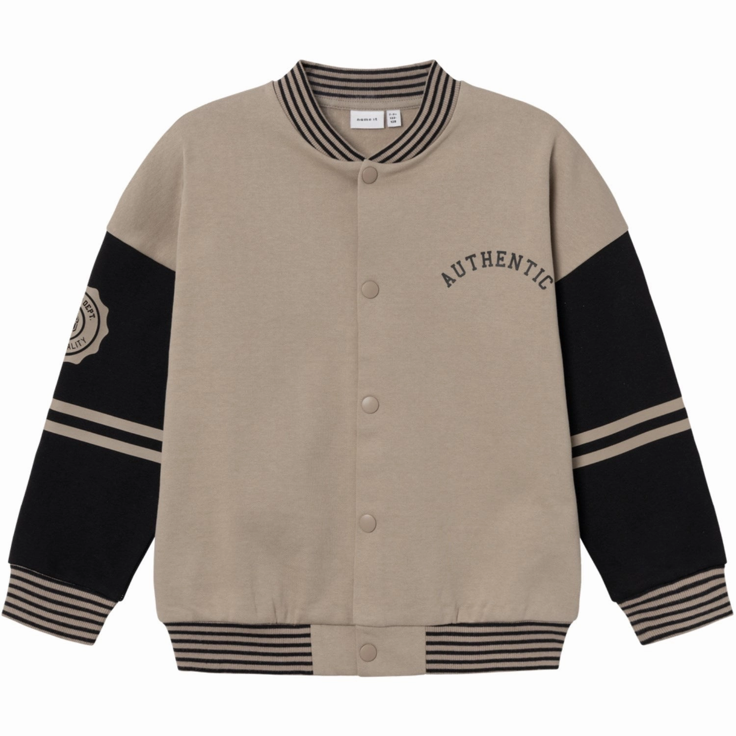 Name It Weathered Teak Black Nassen Sweat Cardigan Prized Exceptional