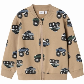 Name It Weathered Teak Seb Regular Sweat Cardigan Elite Prestige