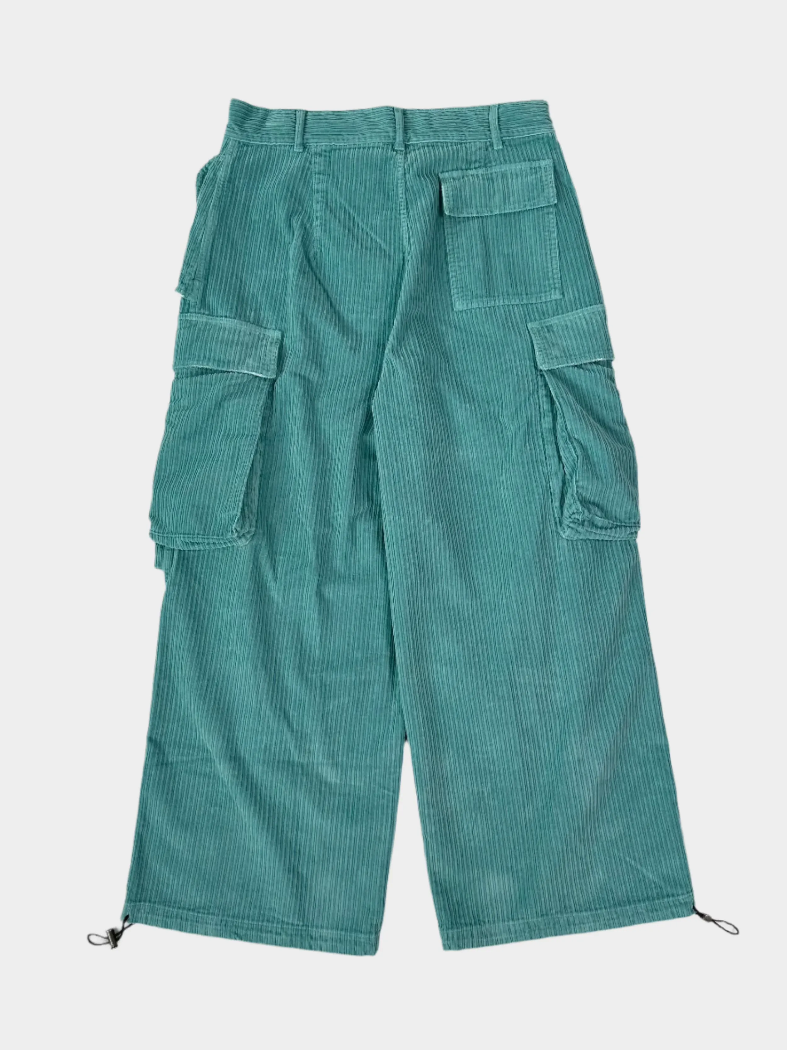 new eid collection for women Pantaloni Cargo In Velluto A Coste Verde Acqua new eid collection