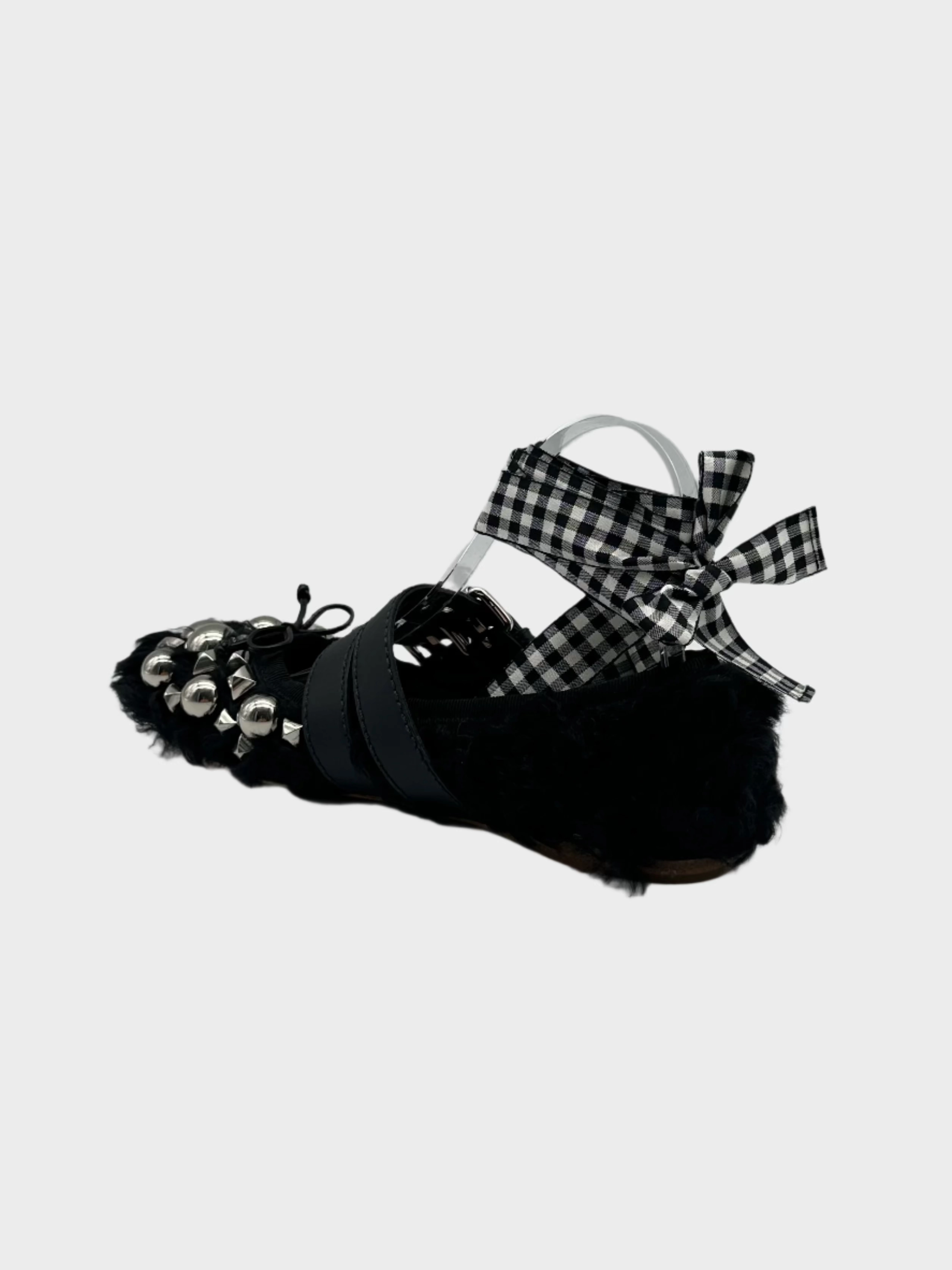 new arrival charles and keith bag Ballerine In Eco Shearling Nero Con Borchie E Nastri new arrivals renkli elbise