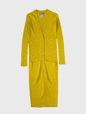 new arrival dress Cardigan Lungo In Maglia Giallo A Coste truworths dresses new arrivals ladies new eid collection for women