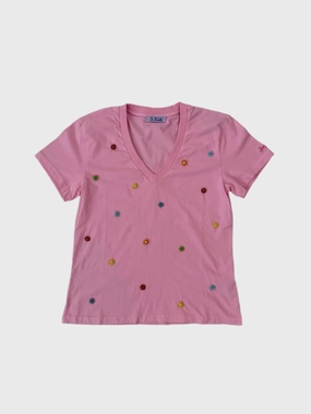 new arrival kurti T-Shirt Rosa Con Ricami vialli new arrivals miladys new arrivals tops for ladies