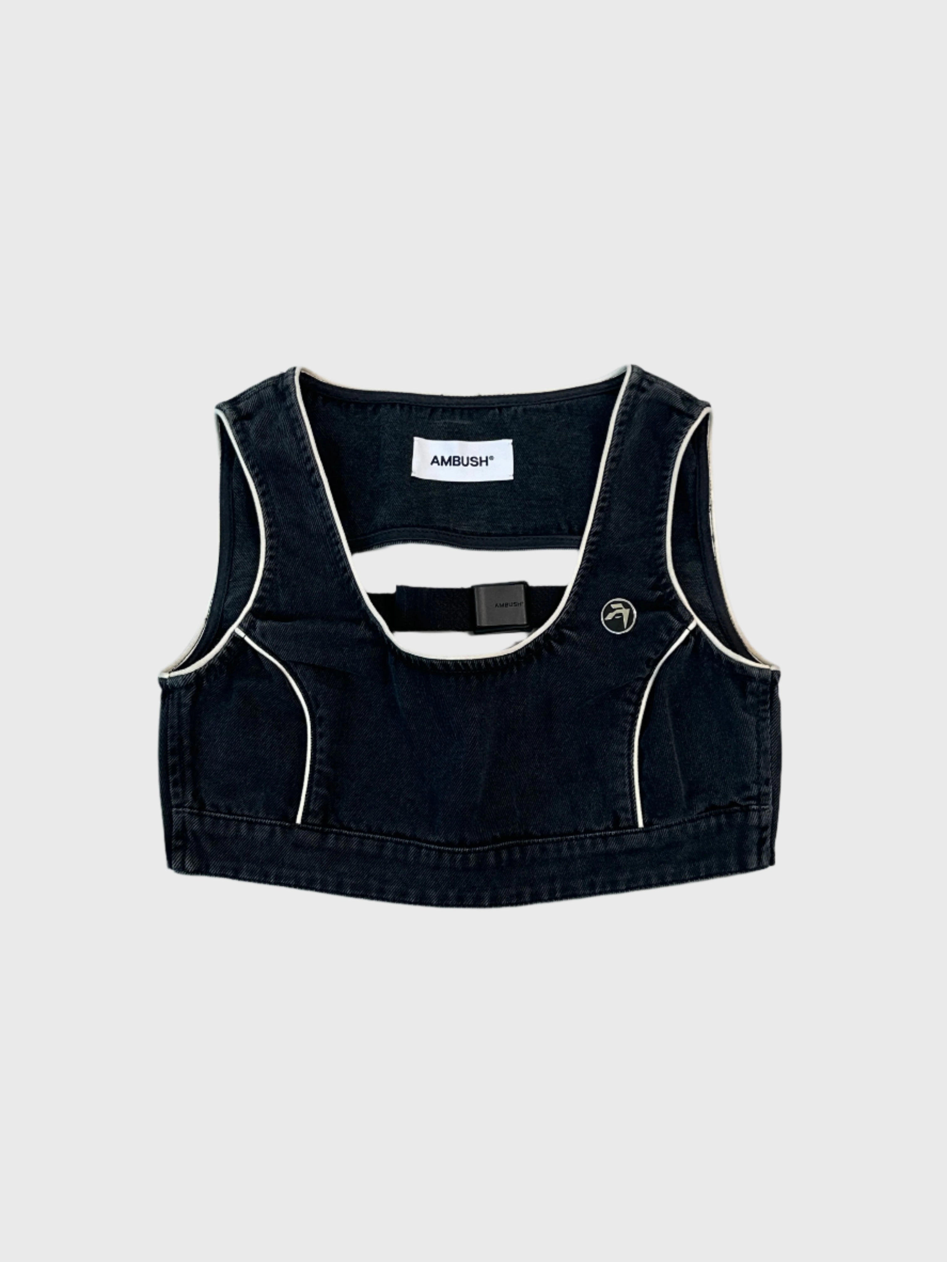 new arrivals lily rose Top In Denim Nero Con Chiusura A Fibbia new collection clothing new arrivals nike