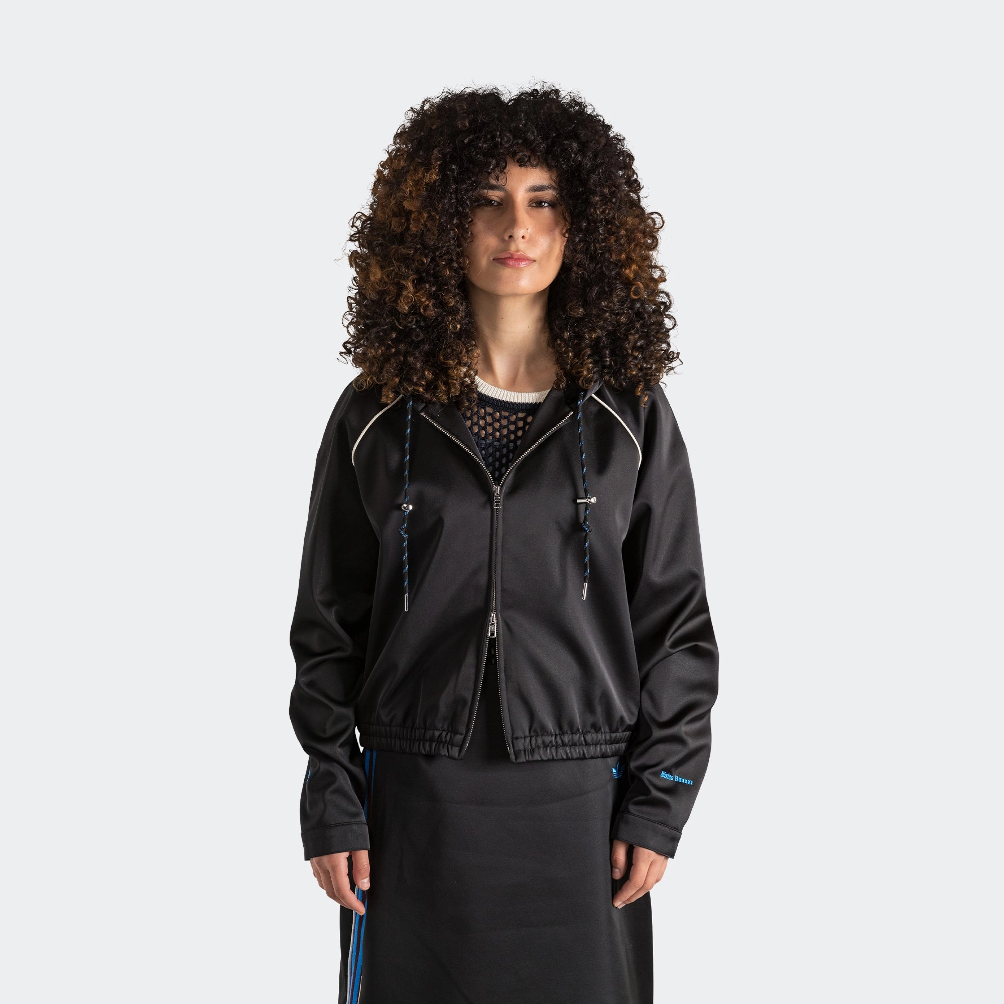 new arrival shoes for men Womens Satin Hoodie x Wales Bonner - Black