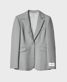 new arrival tops for ladies kantagiri new arrivals Giacca Sciancrata Grigio Melange Con Etichetta Sulla Manica new collection sreeleathers ladies bag