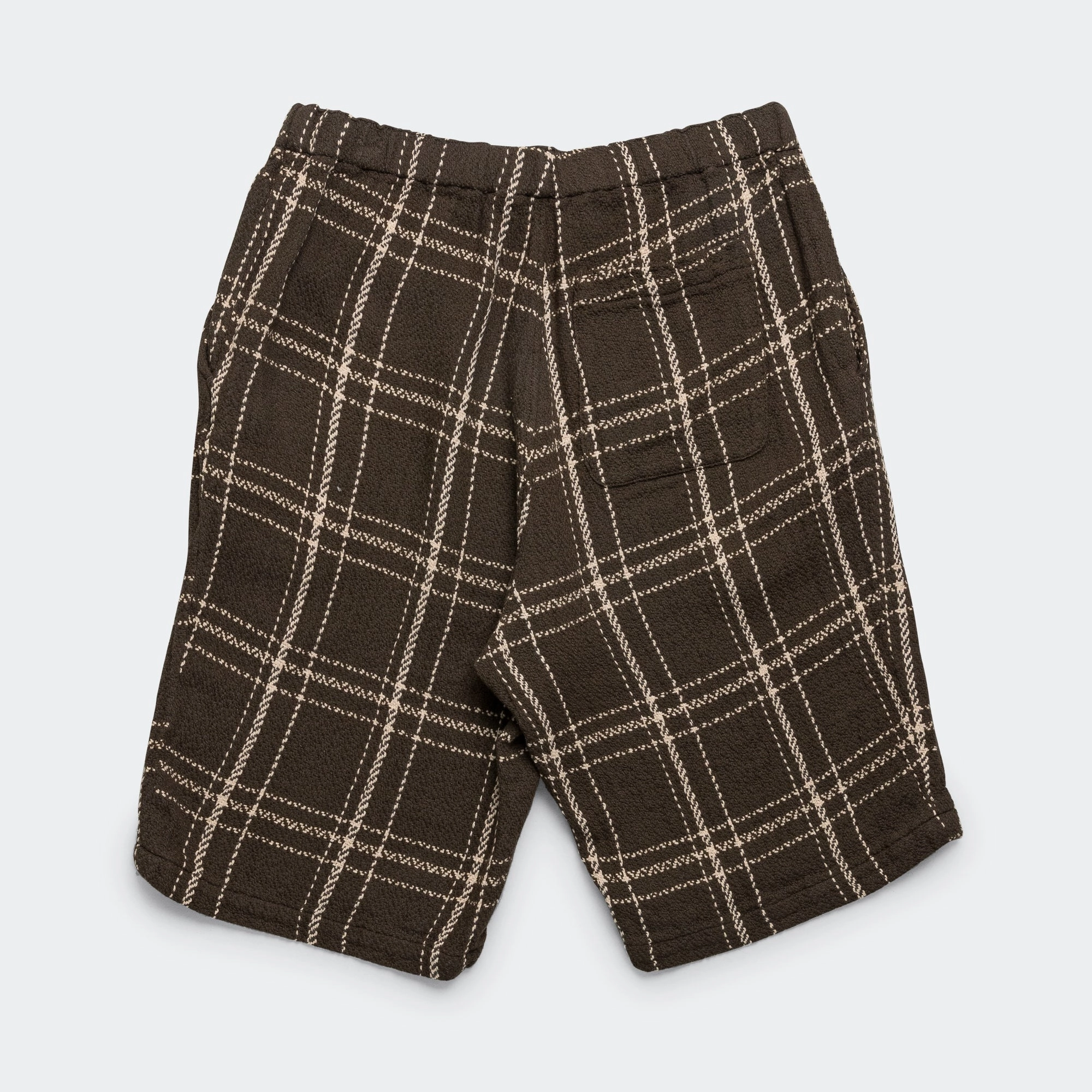 new arrivals elbise renkli Easy Shorts Loose Weave Plaid - Brown