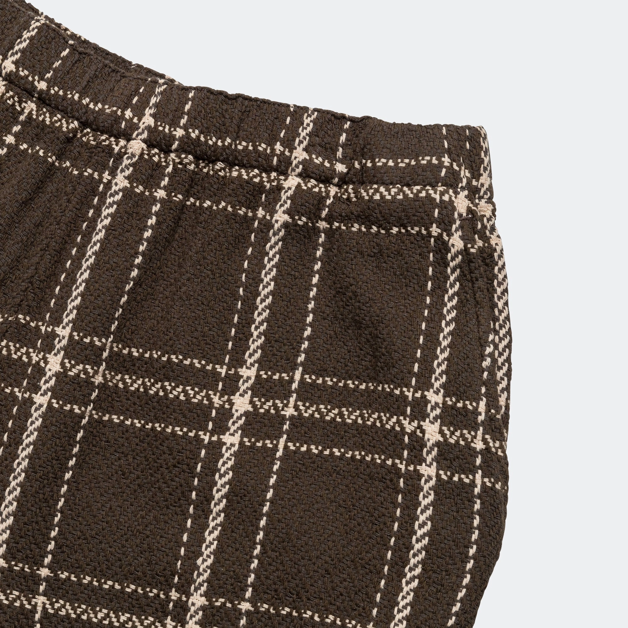 new arrivals elbise renkli Easy Shorts Loose Weave Plaid - Brown