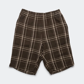 new arrivals elbise renkli Easy Shorts Loose Weave Plaid - Brown puma new arrivals