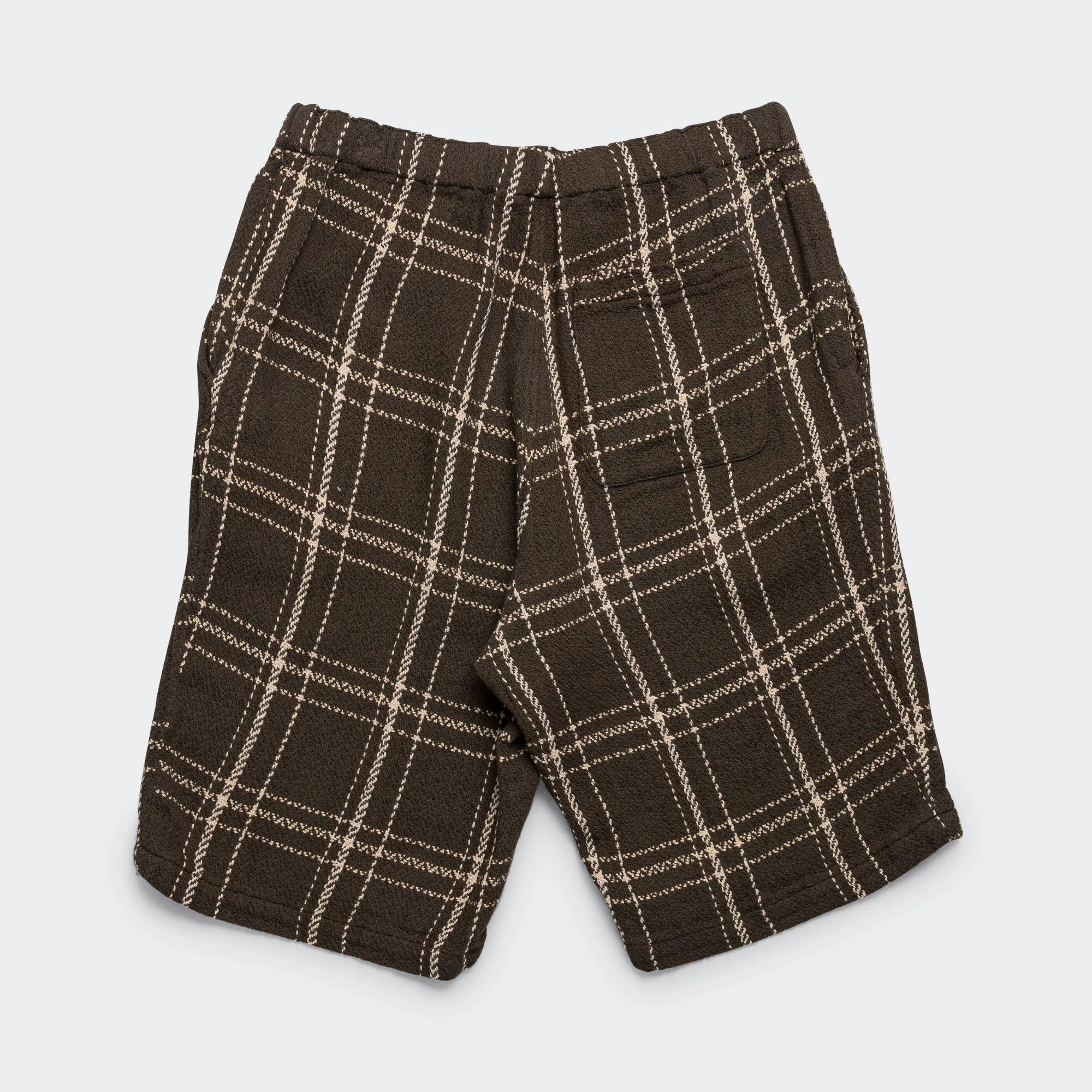 new arrivals elbise renkli Easy Shorts Loose Weave Plaid - Brown