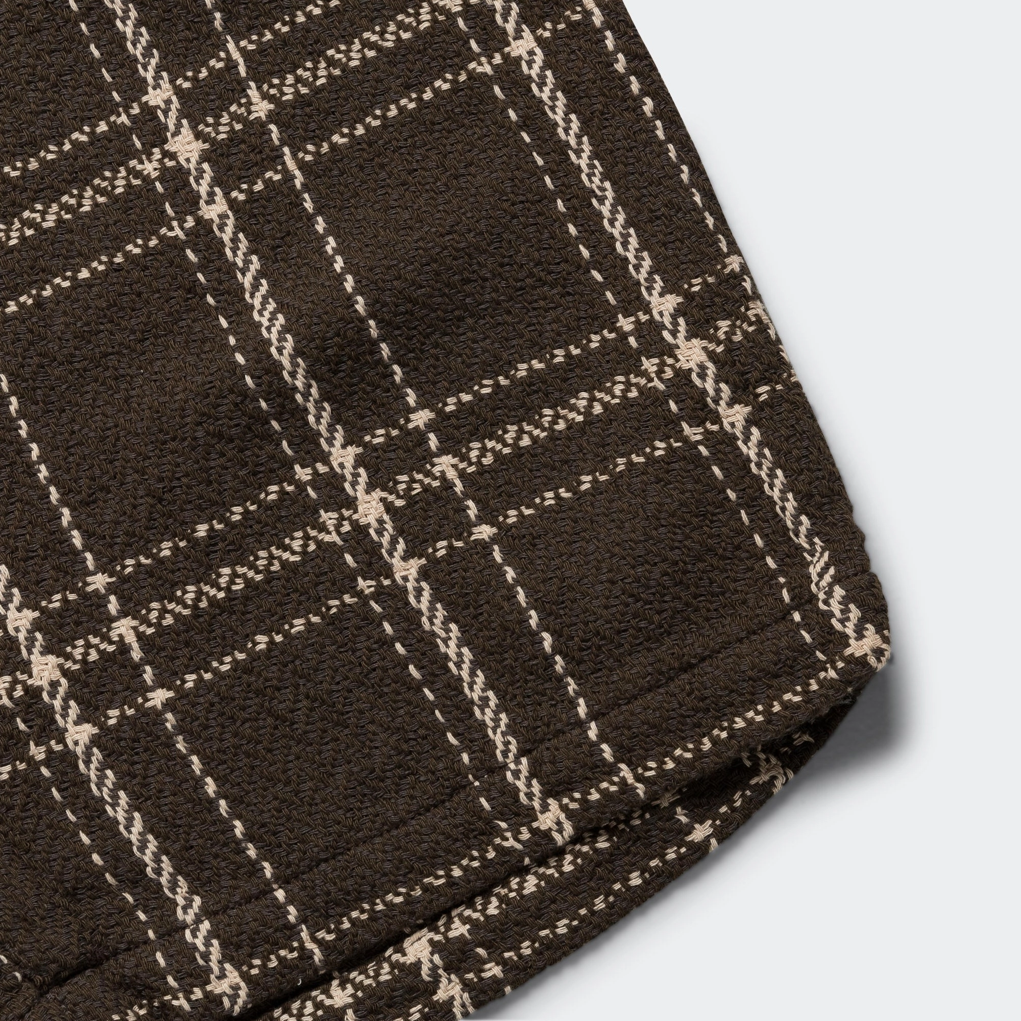 new arrivals elbise renkli Easy Shorts Loose Weave Plaid - Brown