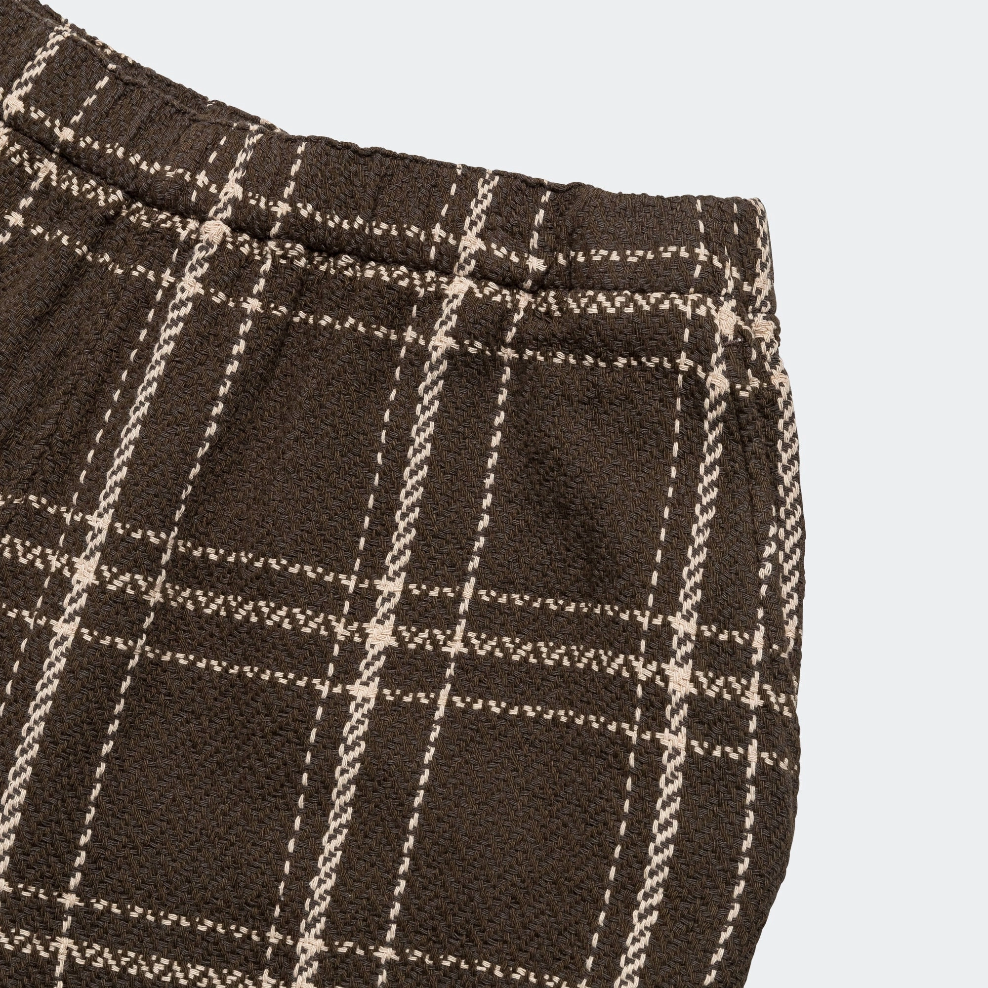 new arrivals elbise renkli Easy Shorts Loose Weave Plaid - Brown