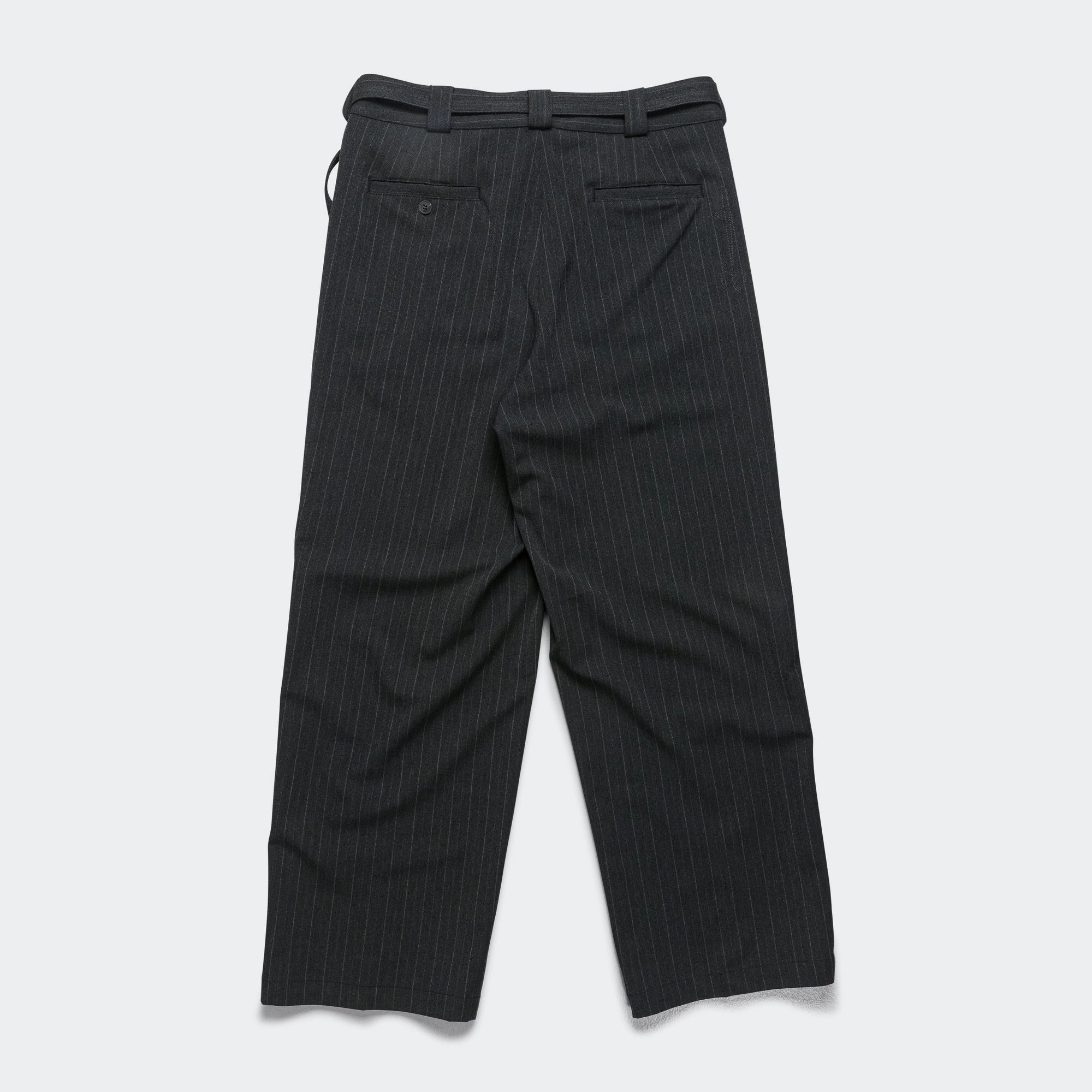 new arrivals elbise renkli Pleated Suit Pant - Charcoal Pinstripe