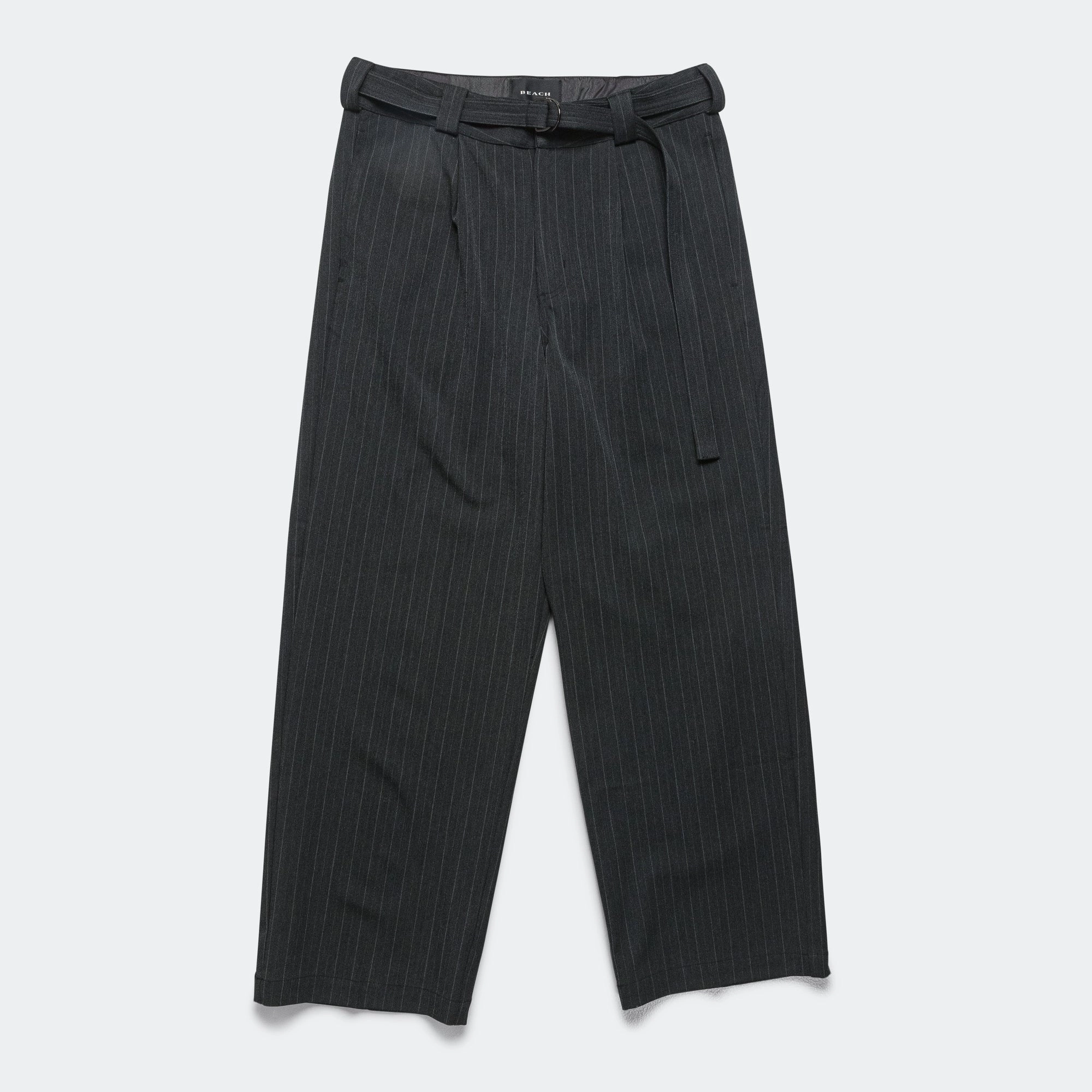 Pleated Suit Pant - Charcoal Pinstripe Keyword woodland new arrivals