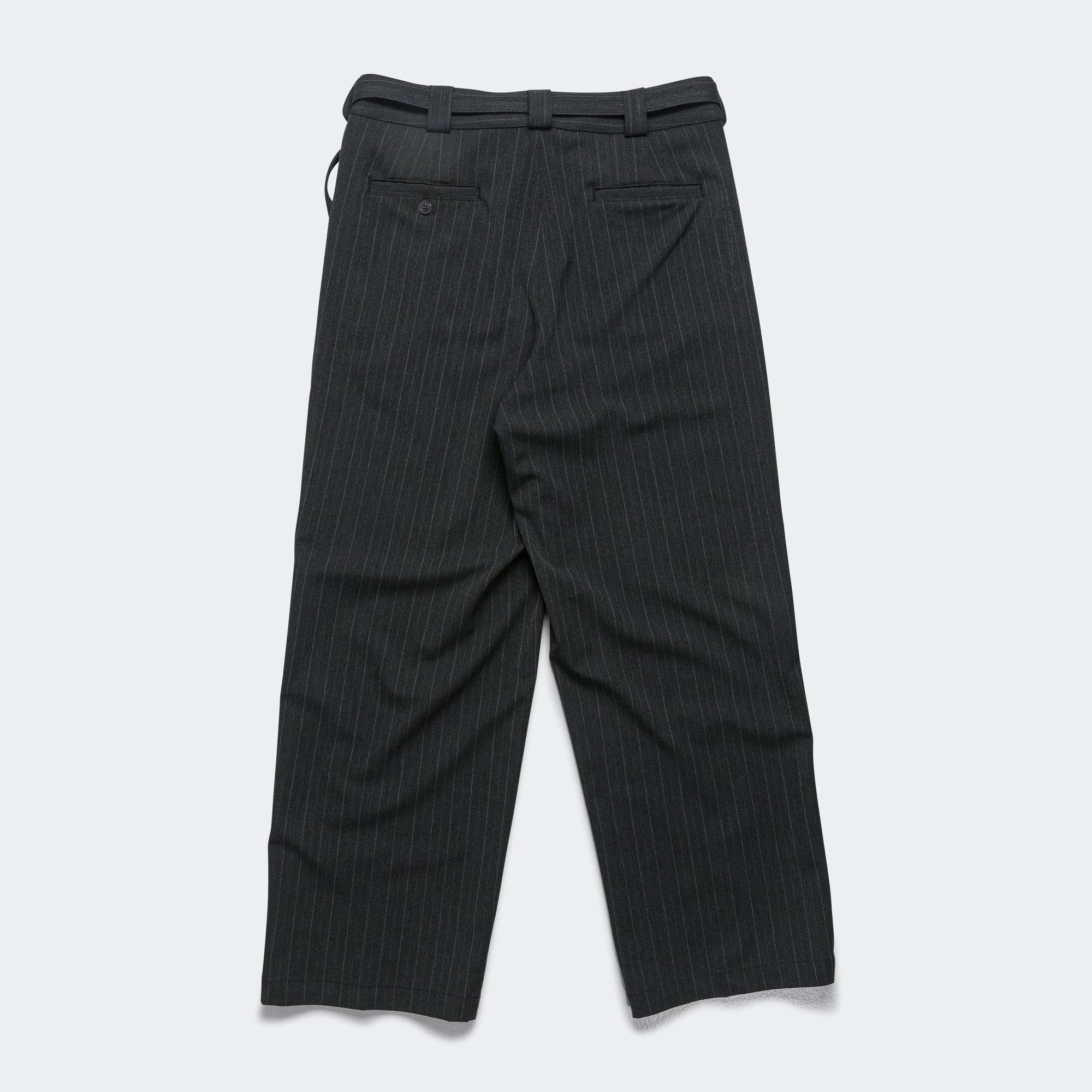 new arrivals elbise renkli Pleated Suit Pant - Charcoal Pinstripe
