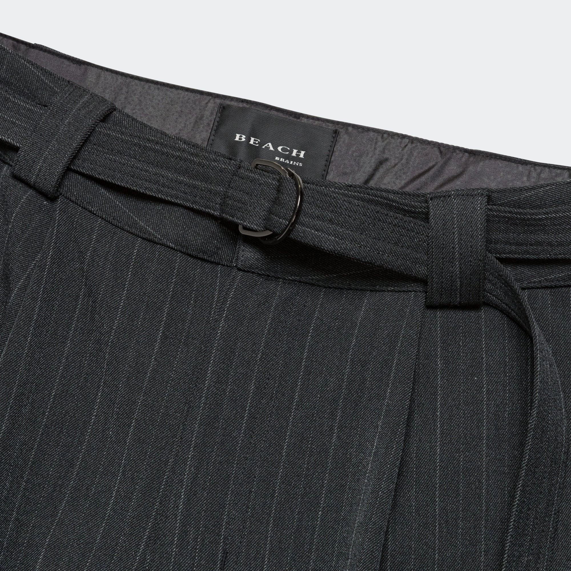 new arrivals elbise renkli Pleated Suit Pant - Charcoal Pinstripe