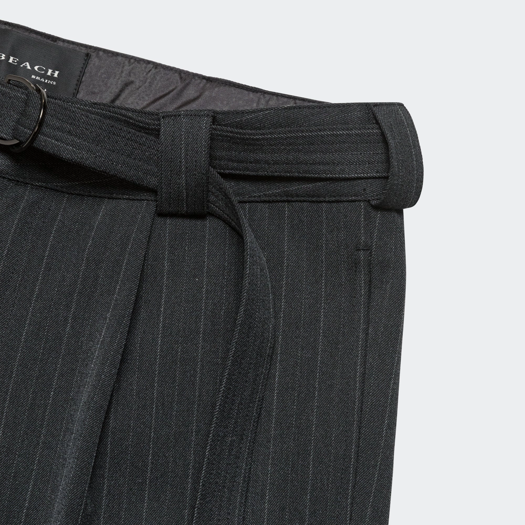new arrivals elbise renkli Pleated Suit Pant - Charcoal Pinstripe