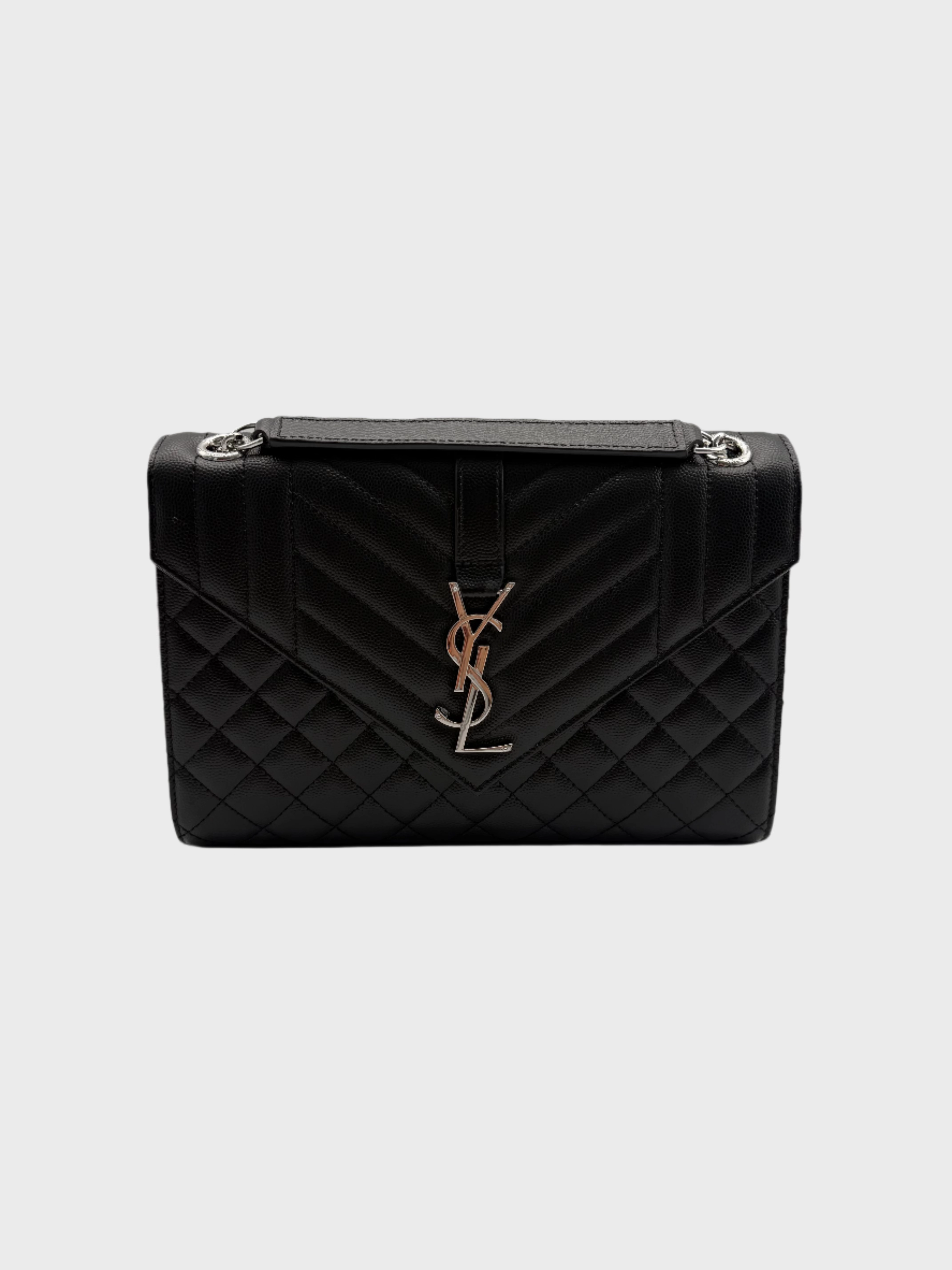 Saint Laurent Borsa Trapuntata College Nera Con Logo Metallico biba new arrivals adidas new arrivals new era collection