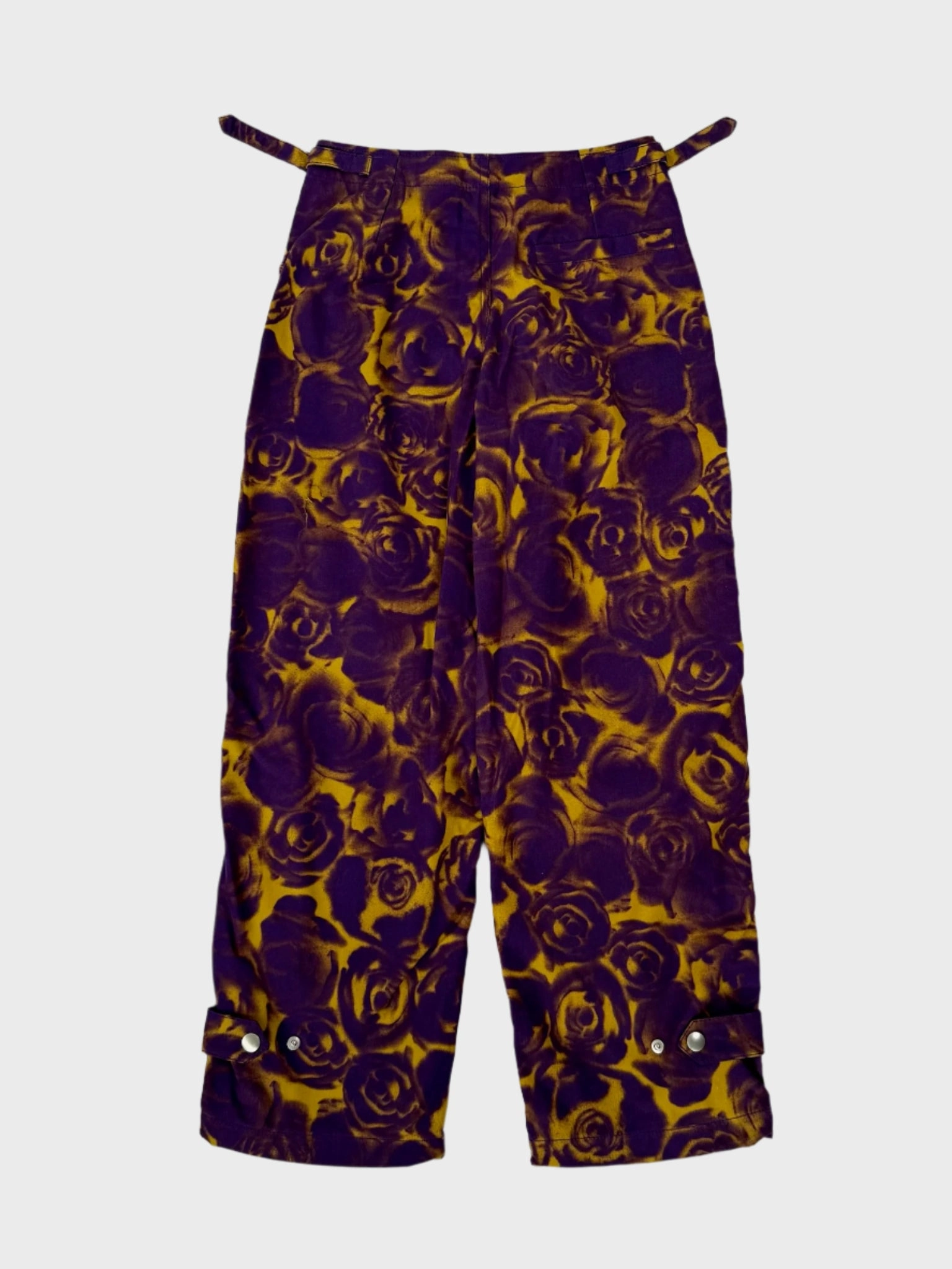 new arrivals siyah elbise puma new arrivals Pantaloni A Gamba Ampia Con Fantasia Rose Viola E Gialla