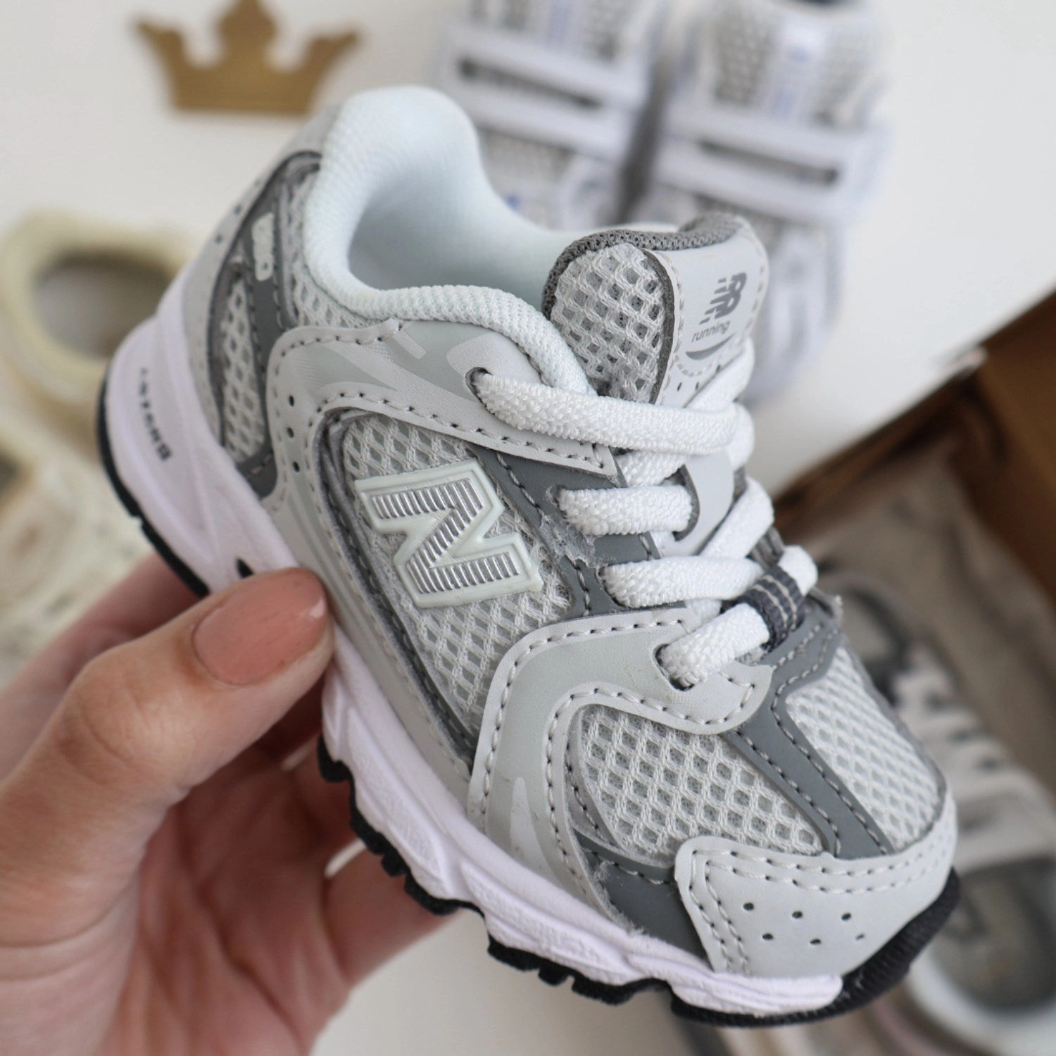 New Balance 530 Kids Bungee Lace Infant Grey Matter Ankle boots