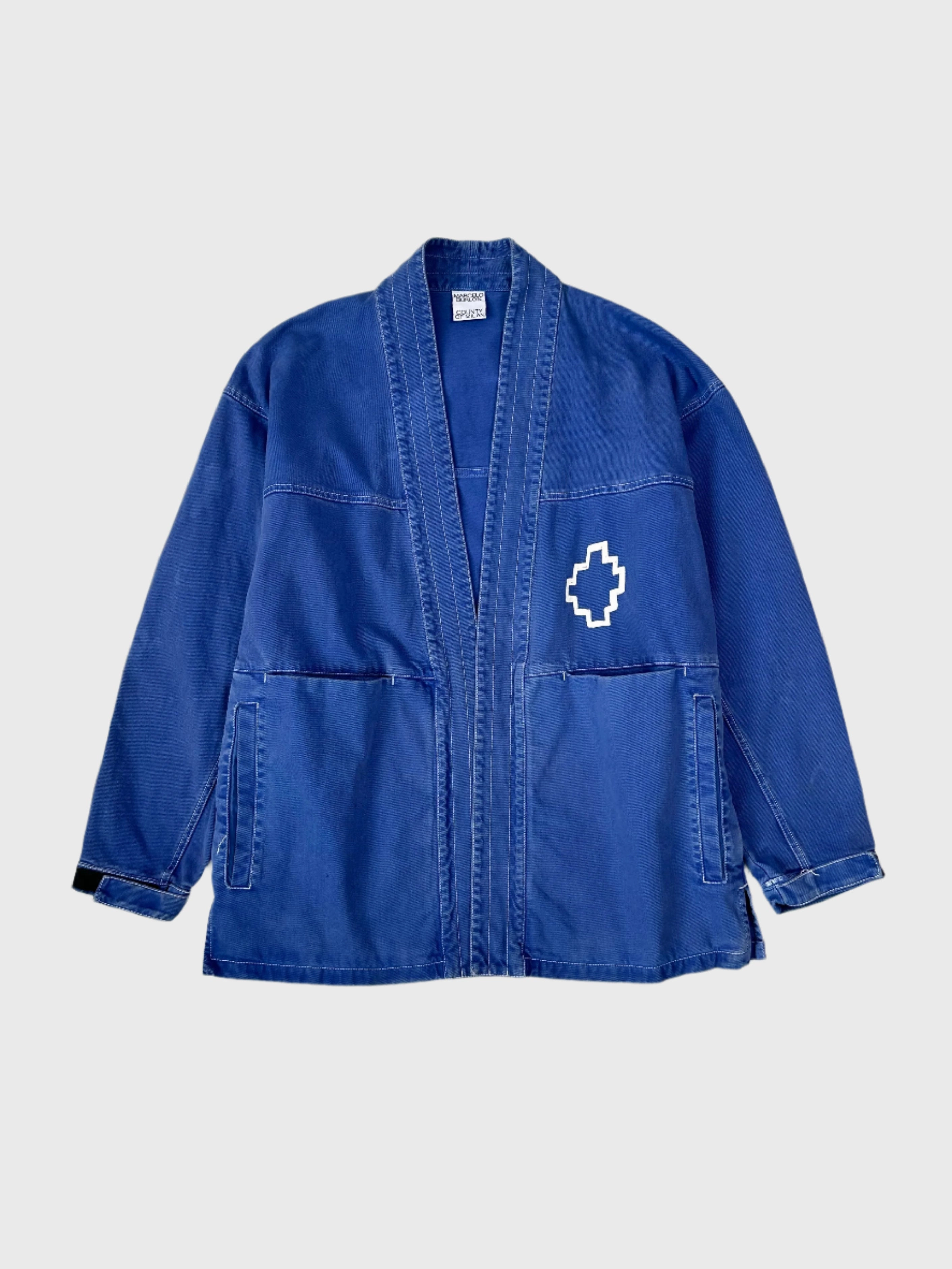skechers new arrivals for men new arrivals renkli elbise Giacca Kimono In Denim Blu Con Ricamo Bianco vialli new arrivals