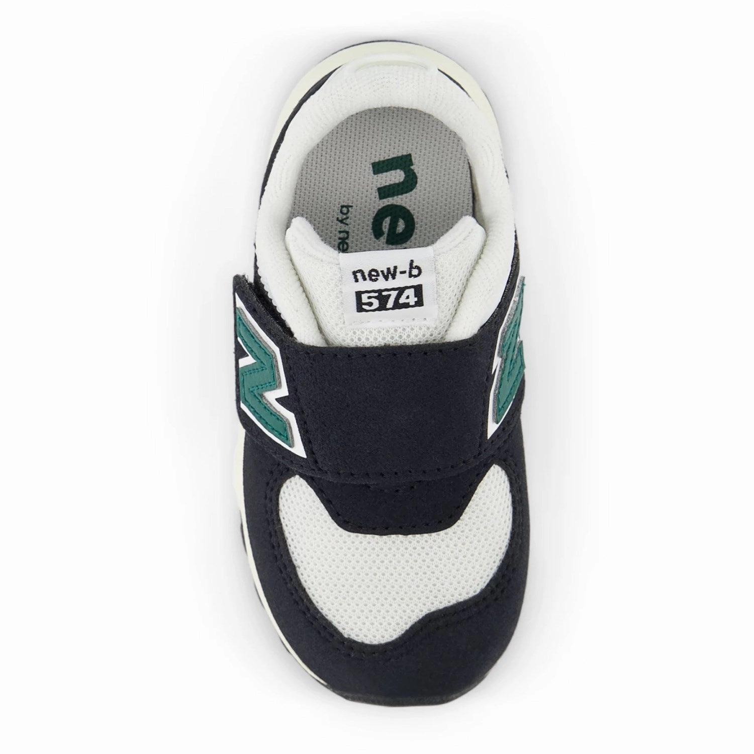New Balance Black 574 Kids NEW-B Hook & Loop Sneakers Moccasins