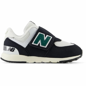 New Balance Black 574 Kids NEW-B Hook & Loop Sneakers Moccasins Work shoes