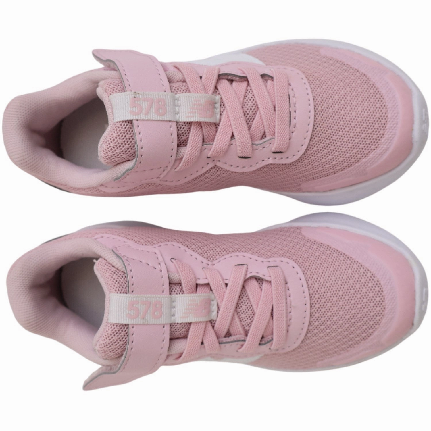 New Balance Rose Sugar New Balance FreshFoam 578 Kids Bungee Lace With Top Strap Slip-resistant