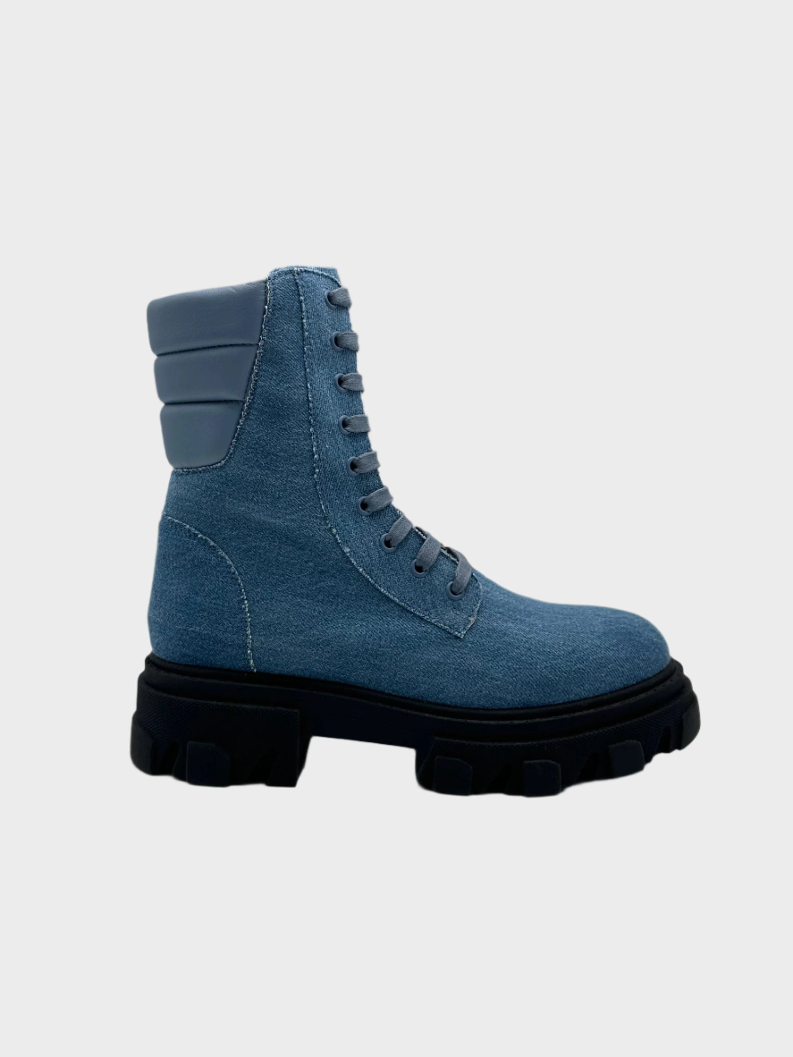 new collection dress for girls Combat Boot In Denim Con Suola Chunky new arrival dress www glitzindia in new arrivals online shopping