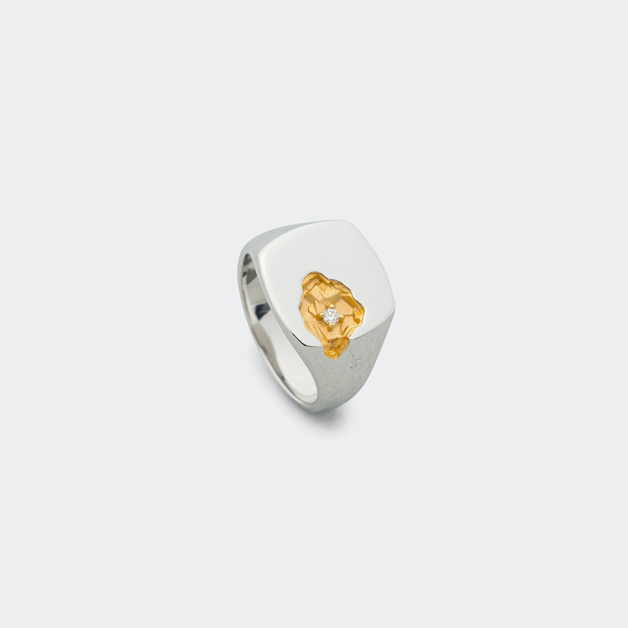 new collection dress for women Mined Ring Large Diamond - 18K Gold/925 Silver