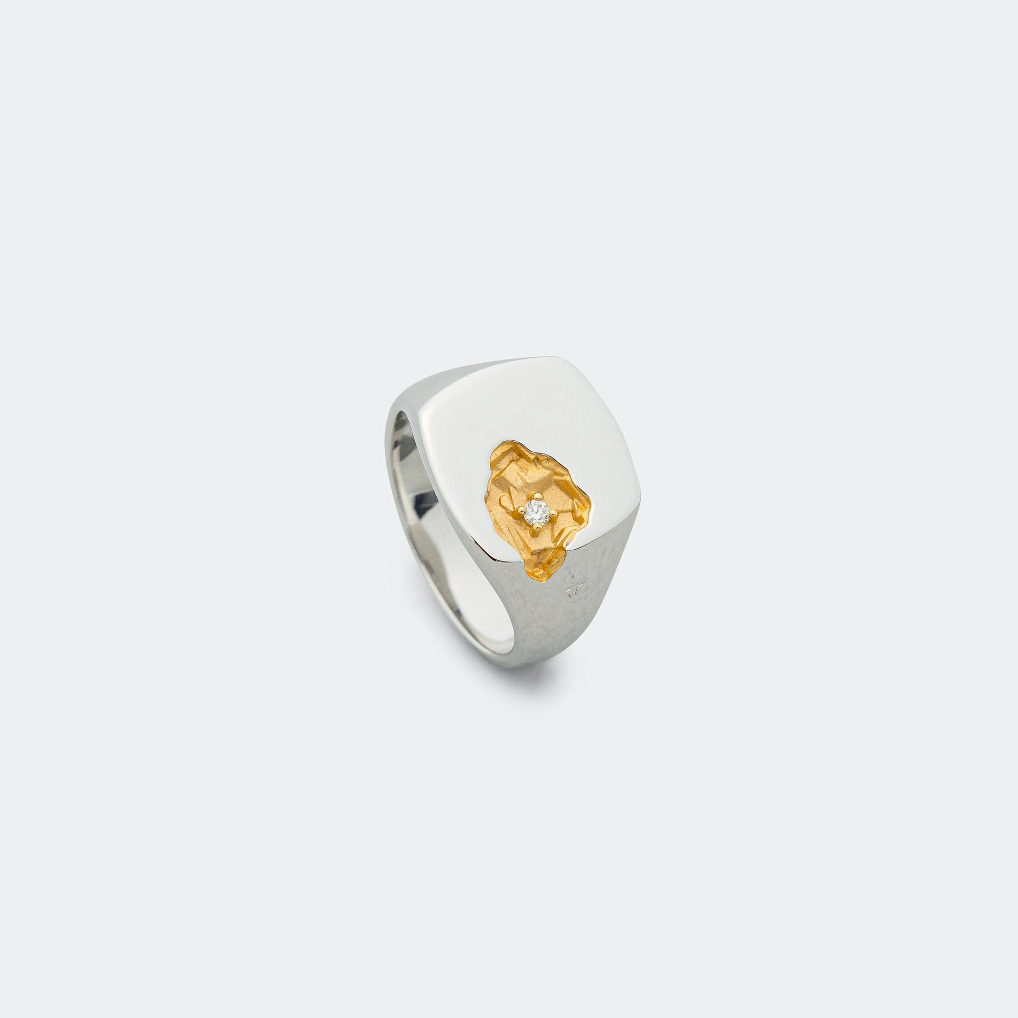 new collection dress for women Mined Ring Large Diamond - 18K Gold/925 Silver
