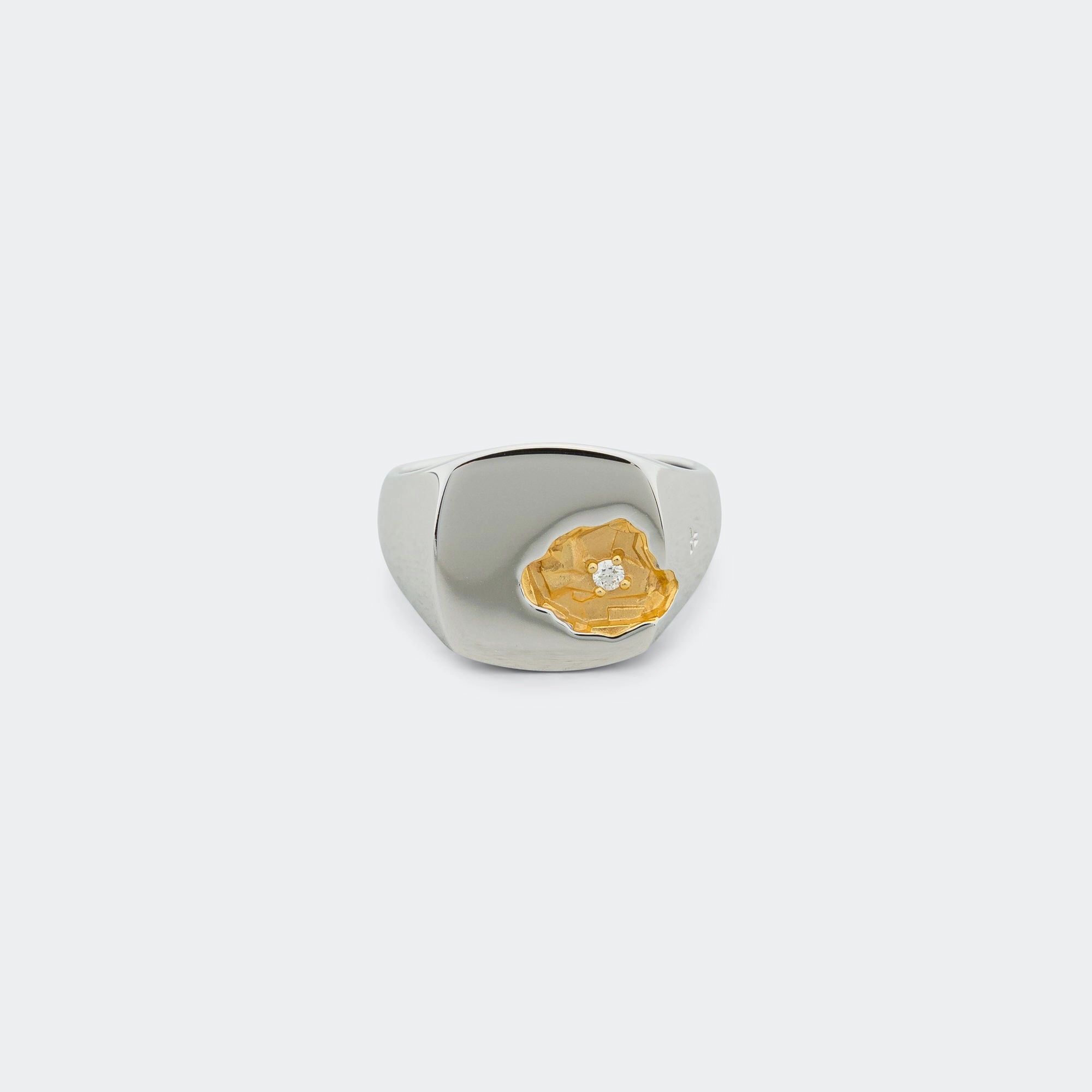 Mined Ring Large Diamond - 18K Gold/925 Silver new collection saree new balance arrivals